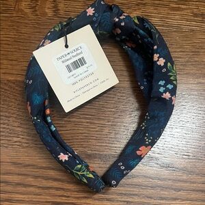 NWT Navy Floral Headband, RiflePaper